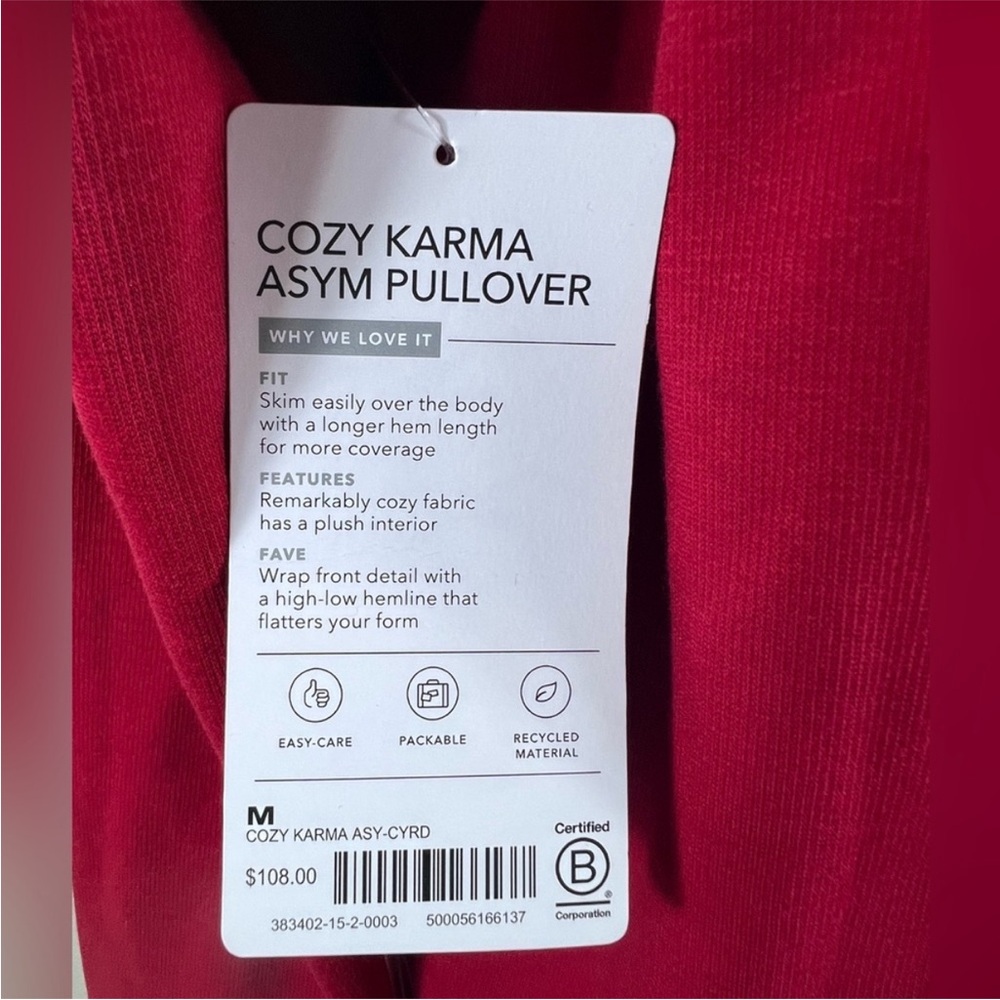 Athleta Cozy Karma NWT Red Pullover - Picture 2 of 3